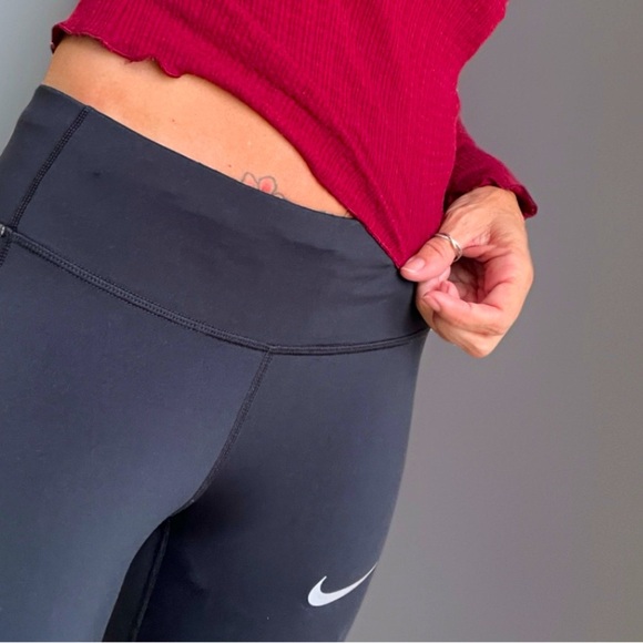 Nike Racer Flash Running Tights Black Polka Dot Pants Womens S Small Workout - Picture 2 of 12